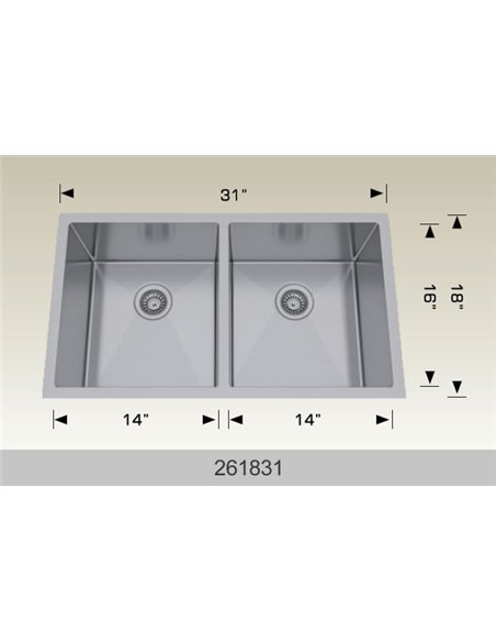 Bosco 261831 Textured Series Stainless Steel Kitchen Sink  