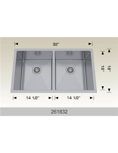 Bosco 261832 Textured Series Stainless Steel Kitchen Sink  
