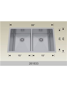Bosco 261833 Textured Series Stainless Steel Kitchen Sink  