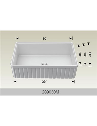 Bosco 209933 Fireclay Apron Series Kitchen Sink