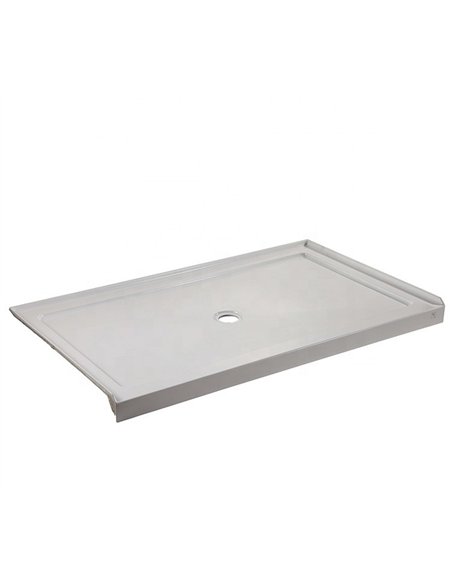 Virta 60 x 30 Acrylic Alcove Shower Base with Center Drain In White