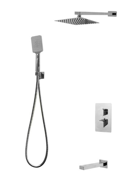 TC-DIAMOND Three Way Thermostatic System with fixed hand shower