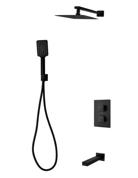 TC-DIAMOND Three Way Thermostatic System with fixed hand shower