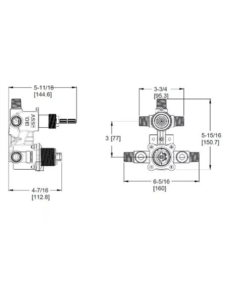 Pfister 3-Way Non Shared Stacked Valve