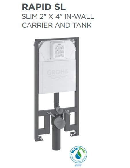 DXV  Rapid SL Slim 2 in. x 4 in. In-Wall Carrier and Tank