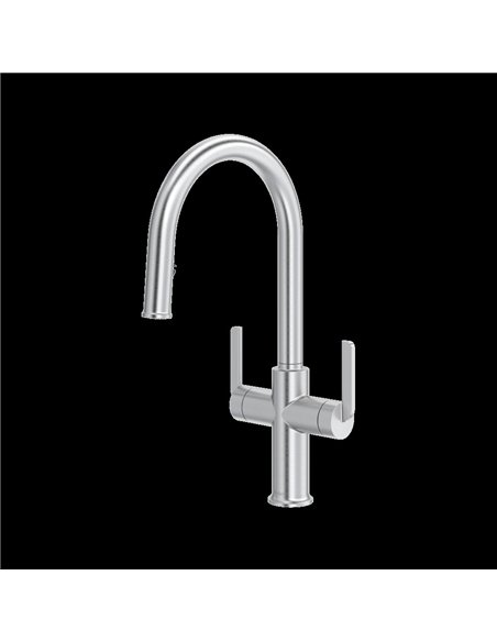 Riobel Authentica AU801 Two Handle Pull-Down Kitchen Faucet with C-Spout