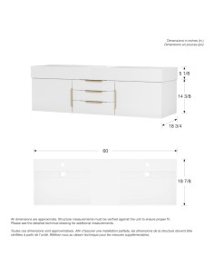 Maax Zidea 60" Floating Double Sink Vanity with Solid... 2
