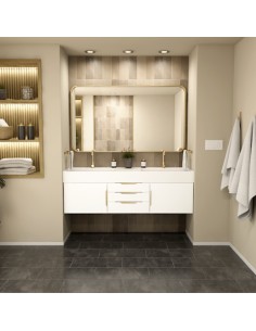 Maax Zidea 60" Floating Double Sink Vanity with Solid...