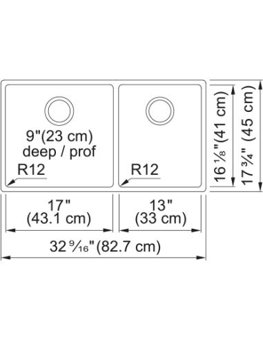 Franke CUX160-32-CA Cube Undermount 18G...