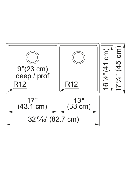 Franke CUX160-32-CA Cube Undermount 18G Stainless Steel Kitchen Sink