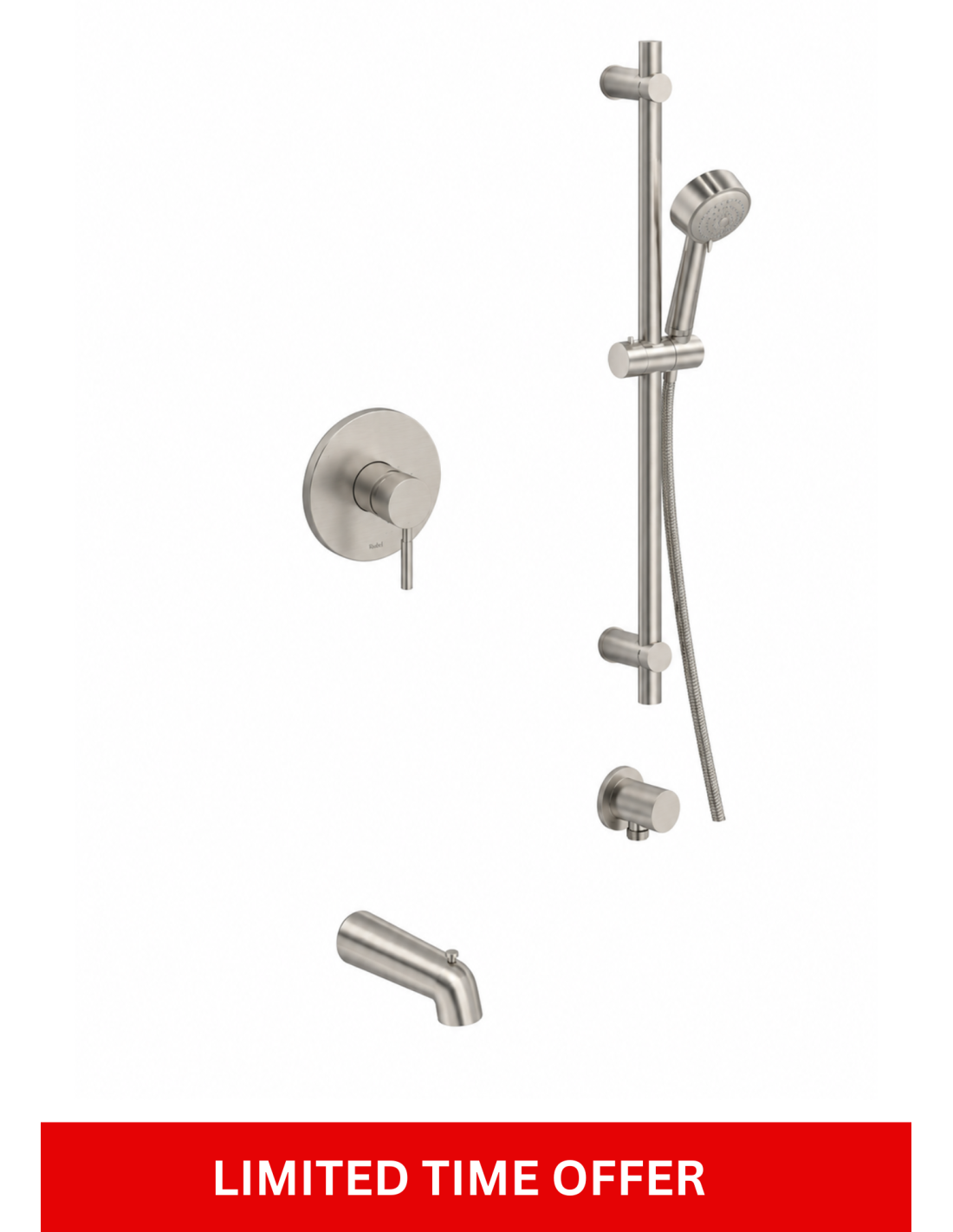 Box Type Components Riobel RU55BN Type P Pressure Balance Shower Kit with Diverter Spout
