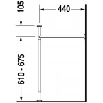 Duravit 0030731000 Metal console Vero for 032912 height adjustable 50 mm