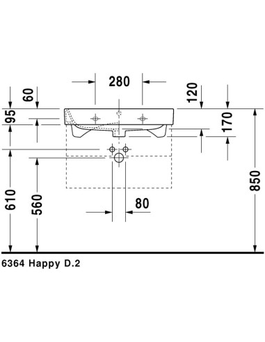 Duravit 2318650087 Furniture washbasin 650mm...