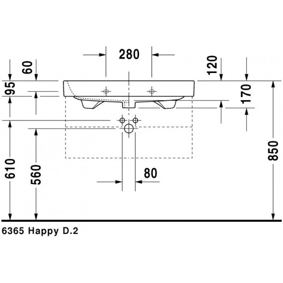 Duravit 2318800000 Furniture washbasin 800mm...