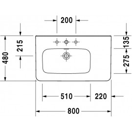 Duravit 2325800000 Furniture washbasin 800mm DuraStyle... 2