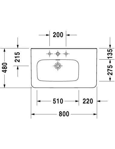 Duravit 2325800000 Furniture washbasin 800mm...