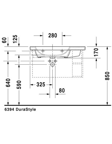 Duravit 2325800000 Furniture washbasin 800mm...