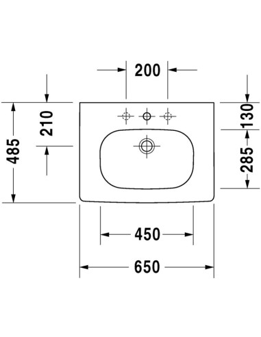 Duravit 03426500002 Furniture washbasin 65 cm...