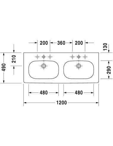 Duravit 03481200002 Furniture washbasin 1200 mm...