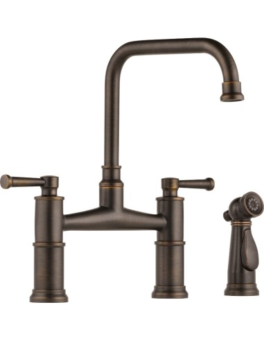 BRIZO ARTESSO 62525LF TWO HANDLE BRIDGE KITCHEN FAUCET WITH SPRAY 