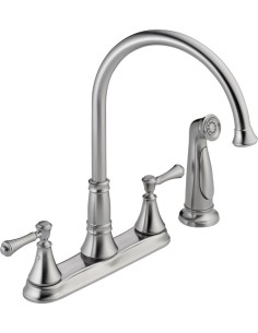 DELTA CASSIDY 2497LF 2H KITCHEN DECK FAUCET W/SPRAYER...