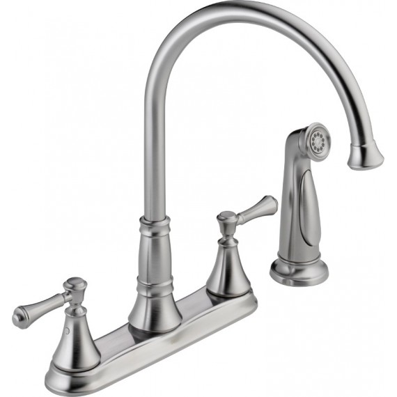 DELTA CASSIDY 2497LF 2H KITCHEN DECK FAUCET W/SPRAYER                    