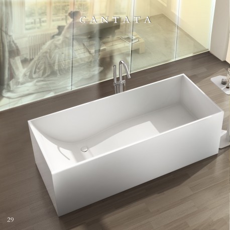 Virta Cantata Freestanding Stone 67" Bathtub