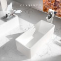 Virta Clarinet Freestanding Stone 63" Bathtub