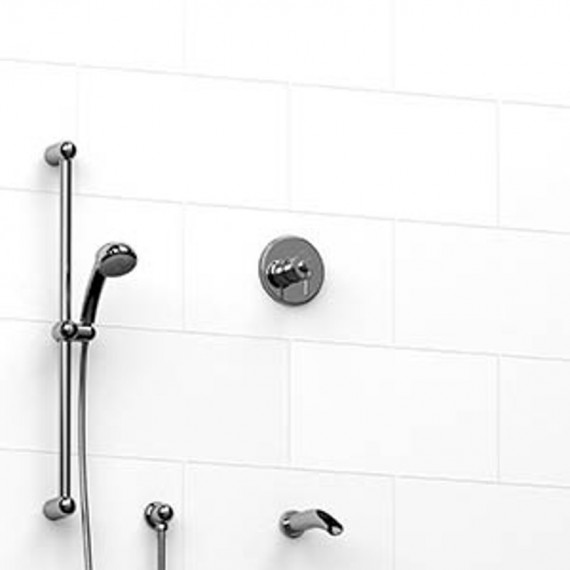 Riobel KIT1223AT 0.5 2-way Type TP thermostaticpressure balance coaxial system with spout and hand shower rail