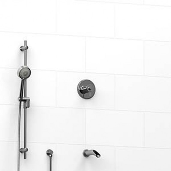 Riobel KIT1223ATOP 0.5 2-way Type TP thermostaticpressure balance coaxial system with spout and hand shower rail