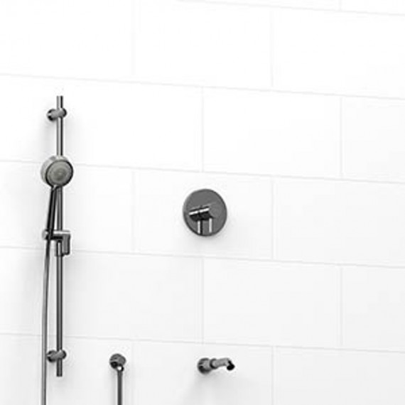 Riobel KIT1223SHTM 0.5 2-way Type TP thermostaticpressure balance coaxial system with spout and hand shower rail