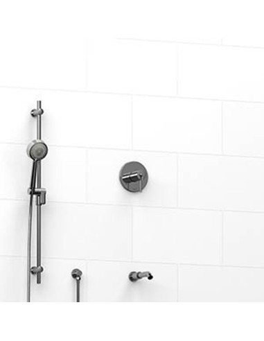 Riobel KIT1223VSTM 0.5 2-way Type TP thermostaticpressure balance coaxial system with spout and hand shower rail