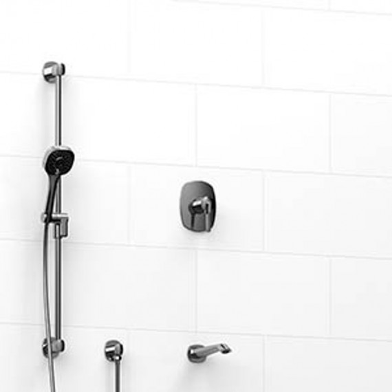 Riobel Venty KIT1223VY 0.5 2-way Type TP thermostaticpressure balance coaxial system with spout and hand shower rail