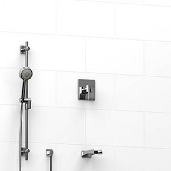 Riobel Zendo KIT1223ZOTQ 0.5 2-way Type TP thermostaticpressure balance coaxial system with spout and hand shower rail