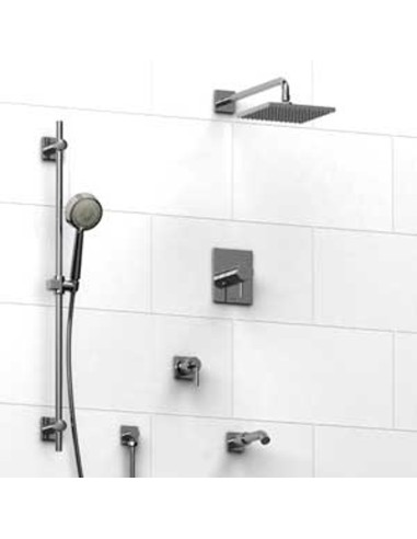 Riobel Pallace KIT1343PATQL Type TP thermostaticpressure balance 0.5 coaxial system with hand shower rail shower head tub spout 