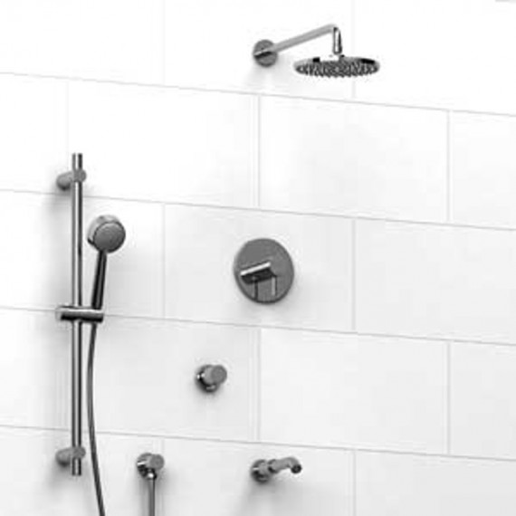 Riobel Riu KIT1343RUTM Type TP thermostaticpressure balance 0.5 coaxial system with hand shower rail shower head tub spout and 3