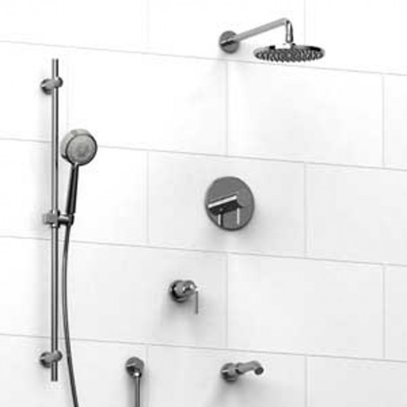 Riobel KIT1343SHTML Type TP thermostaticpressure balance 0.5 coaxial system with hand shower rail shower head tub spout and 3...