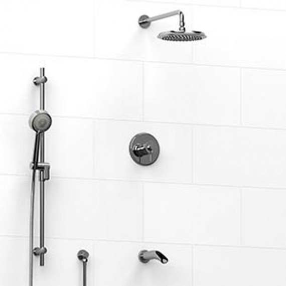 Riobel KIT1345ATOP Type TP thermostaticpressure balance 0.5 coaxial 3-way system with hand shower rail shower head and spout