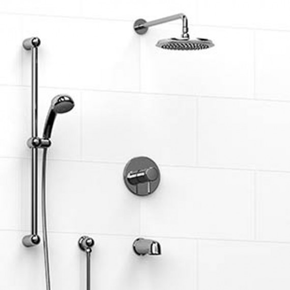 Riobel KIT1345FI Type TP thermostaticpressure balance 0.5 coaxial 3-way system with hand shower rail shower head and spout