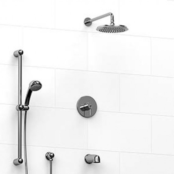 Riobel KIT1345FM Type TP thermostaticpressure balance 0.5 coaxial 3-way system with hand shower rail shower head and spout