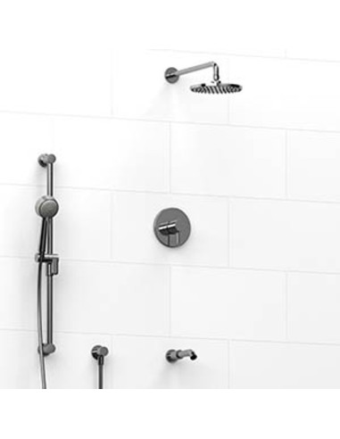 Riobel Sylla KIT1345SYTM Type TP thermostaticpressure balance 0.5 coaxial 3-way system with hand shower rail shower head and spo