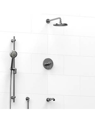Riobel KIT1345VSTM Type TP thermostaticpressure balance 0.5 coaxial 3-way system with hand shower rail shower head and spout