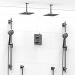 Riobel Pallace KIT1483PATQ Type TP thermostaticpressure balance 0.75 double coaxial system with 2 hand shower rails 2 shower arm