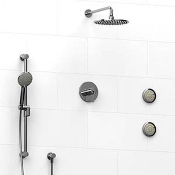 Riobel KIT1845 Type TP thermostaticpressure balance 0.5 coaxial system with hand shower rail 2 body jets and shower head