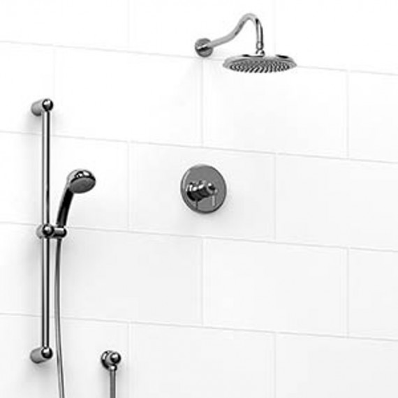 Riobel KIT323AT Type TP thermostaticpressure balance 0.5 coaxial 2-way system with hand shower and shower head