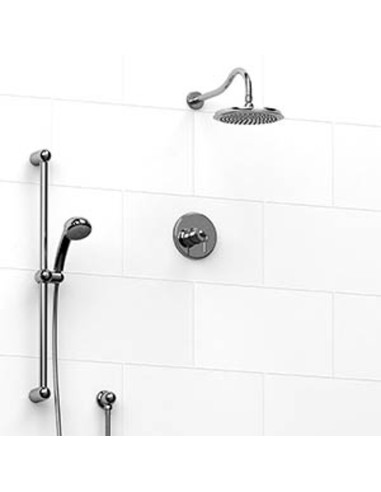 Riobel KIT323AT Type TP thermostaticpressure balance 0.5 coaxial 2-way system with hand shower and shower head