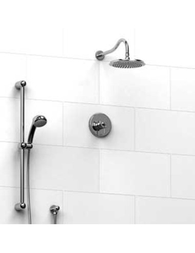 Riobel KIT343AT Type TP thermostaticpressure balance 0.5 coaxial system with hand shower rail and shower head