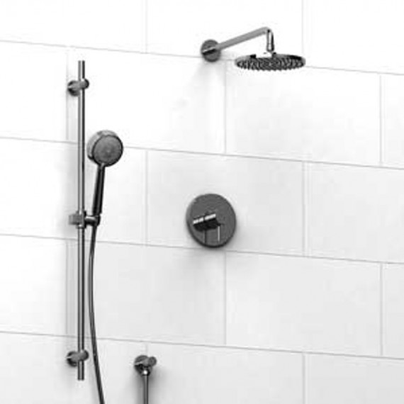 Riobel Pallace KIT343PATM Type TP thermostaticpressure balance 0.5 coaxial system with hand shower rail and shower head
