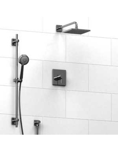 Riobel Pallace KIT343PATQ Type TP thermostaticpressure balance 0.5 coaxial system with hand shower rail and shower head