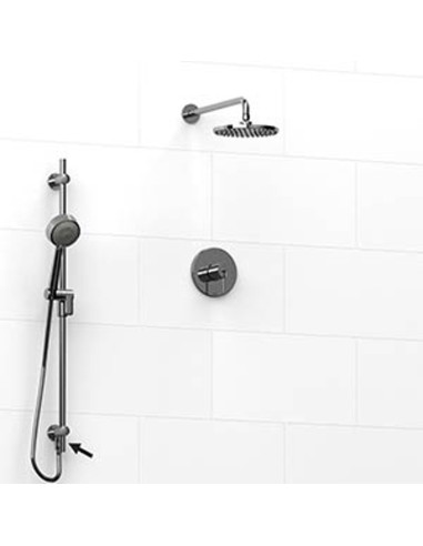 Riobel KIT6323VSTM Type TP thermostaticpressure balance 0.5 coaxial 2-way system hand shower rail with built-in elbow supply ...